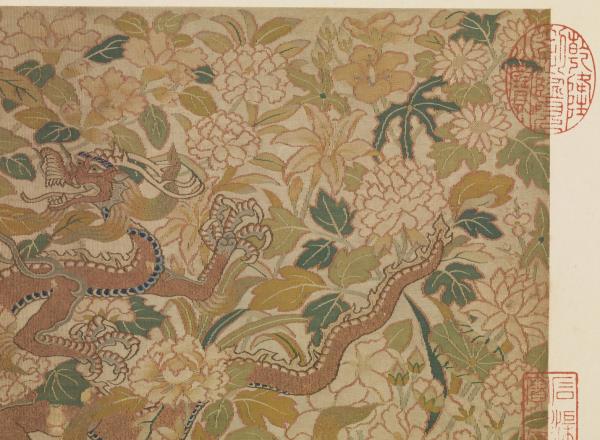 鏤繪集錦　冊　花間行龍