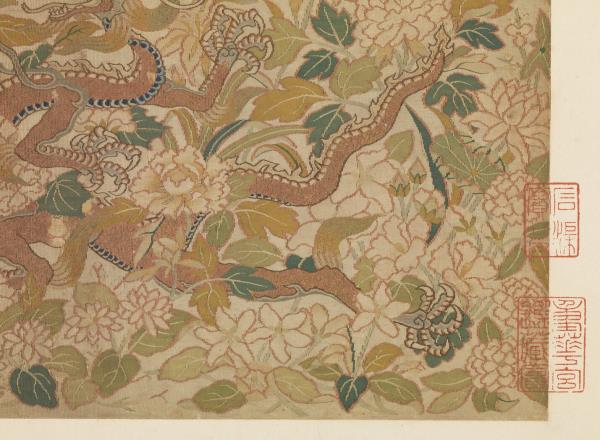 鏤繪集錦　冊　花間行龍