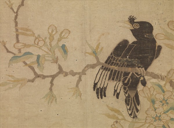 鏤繪集錦　冊　八哥桃花