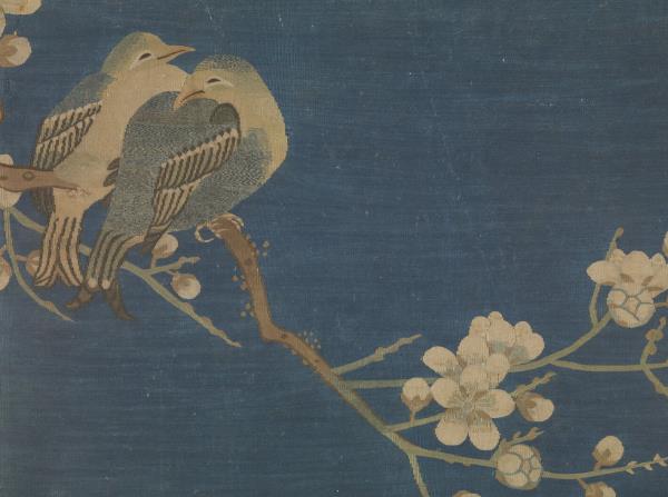 鏤繪集錦　冊　桃花雙鳥