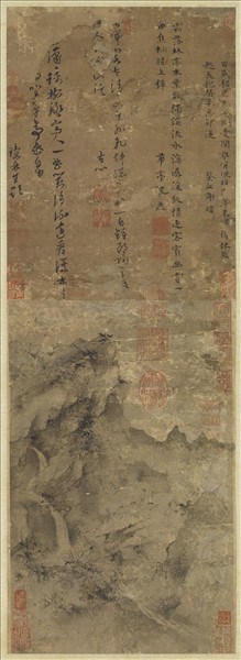 宋揚无咎獨坐彈琴圖　軸