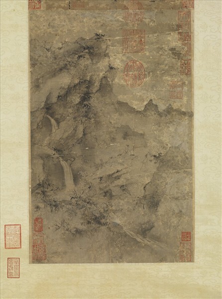 宋揚无咎獨坐彈琴圖　軸