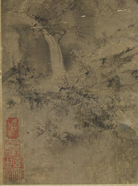 宋揚无咎獨坐彈琴圖　軸