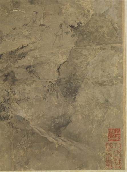 宋揚无咎獨坐彈琴圖　軸