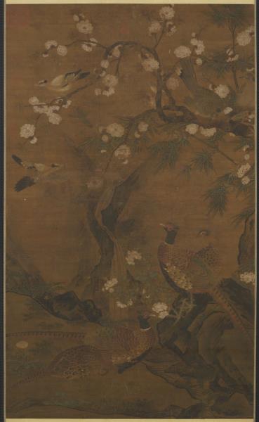 宋林椿花鳥　軸