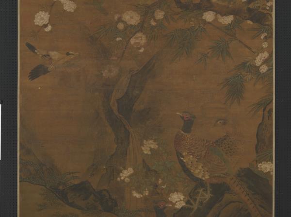 宋林椿花鳥　軸