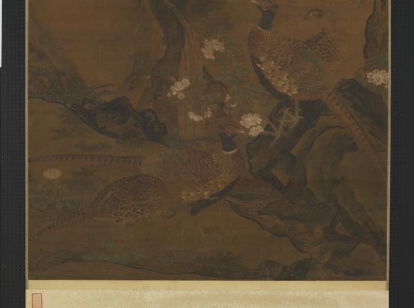 宋林椿花鳥　軸