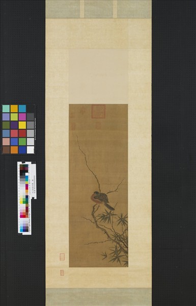 元人疏枝竹鵲　軸