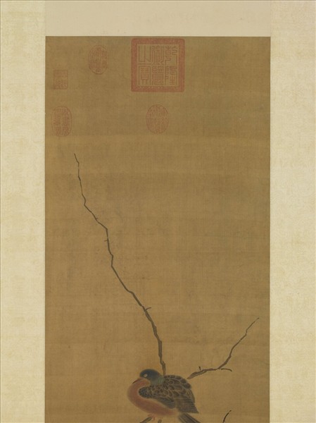 元人疏枝竹鵲　軸