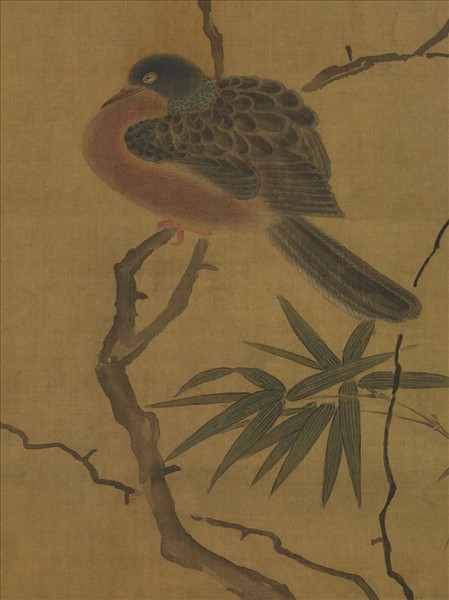 元人疏枝竹鵲　軸