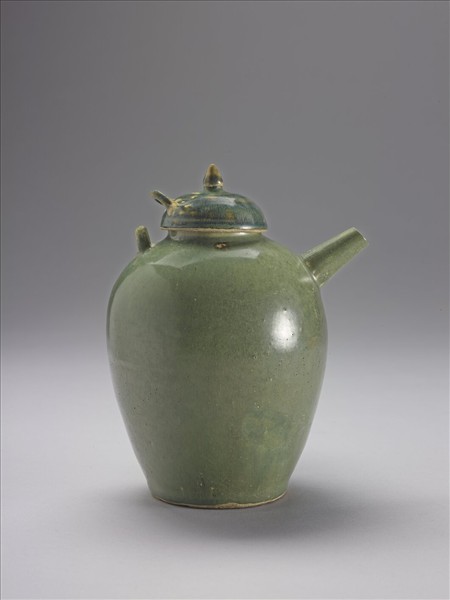 長沙窯 綠釉單柄壺