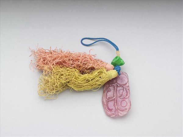 粉紅碧璽雕花珮