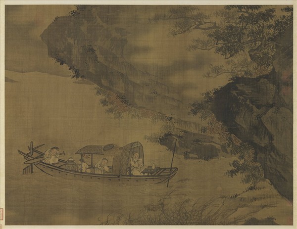 宋人賞月空山　軸