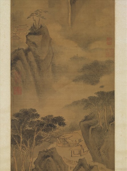 明趙左雲巖響瀑圖　軸