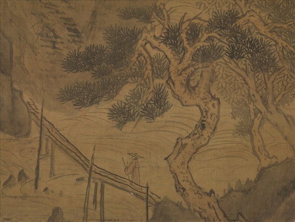 明趙左雲巖響瀑圖　軸