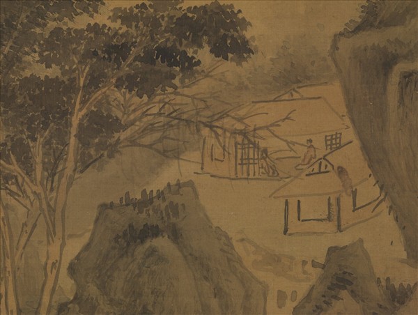 明趙左雲巖響瀑圖　軸