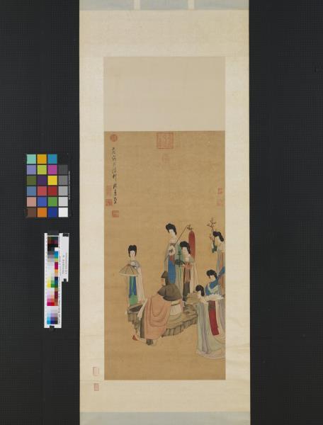 明陳洪綬撫琴圖　軸