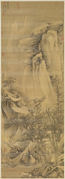 明趙左寒崖積雪　軸