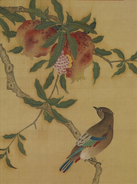 清周禧畫石榴　軸