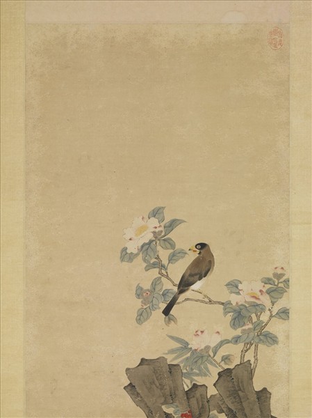 明趙壽花鳥　軸