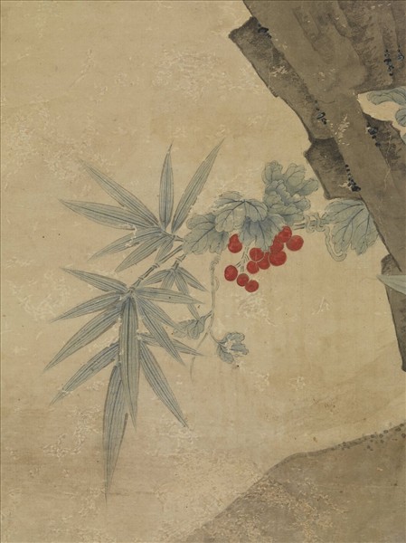 明趙壽花鳥　軸