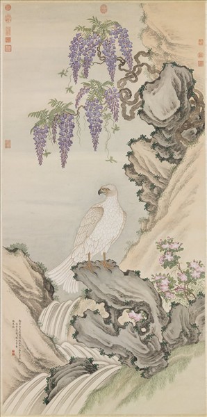 清楊大章畫白鷹　軸