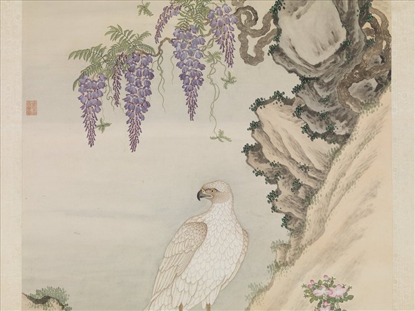 清楊大章畫白鷹　軸