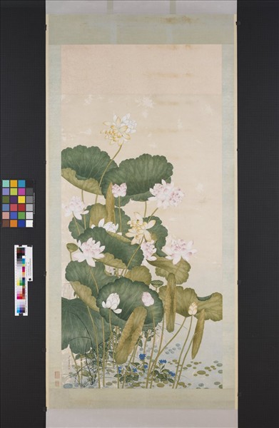 清沈世傑荷花　軸