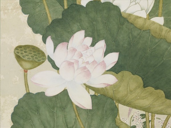 清沈世傑荷花　軸