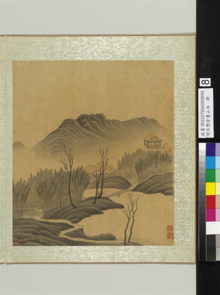 明宋懋晉畫山水　冊　溪畔夕陽