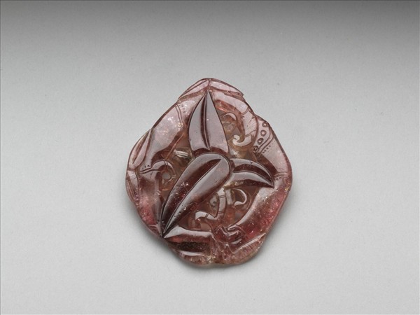 紫碧璽雕竹形珮