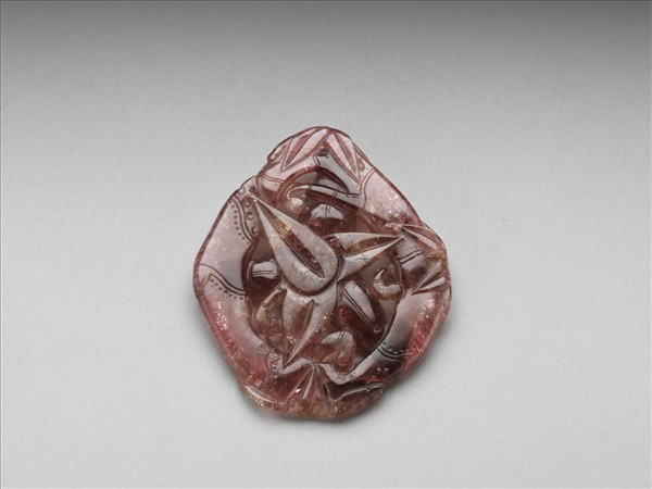 紫碧璽雕竹形珮