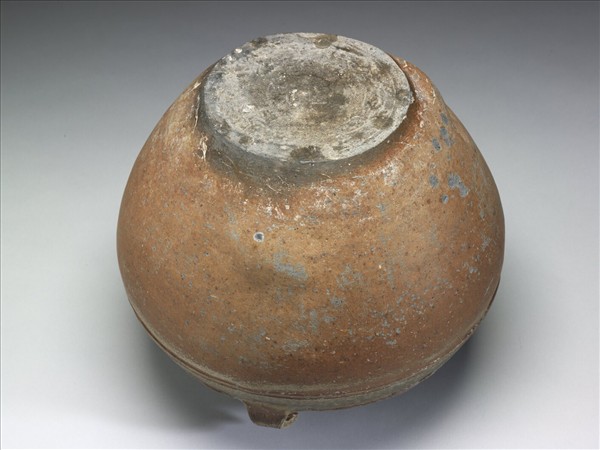 灰釉鳥型紋雙繫罐