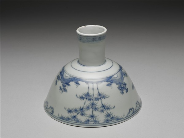 官窯 青花歲寒三友高足碗