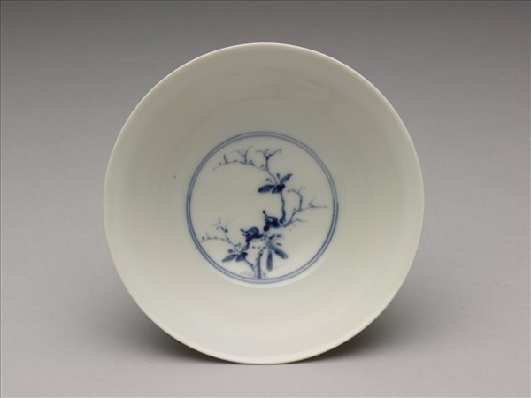 青花花鳥紋高足碗