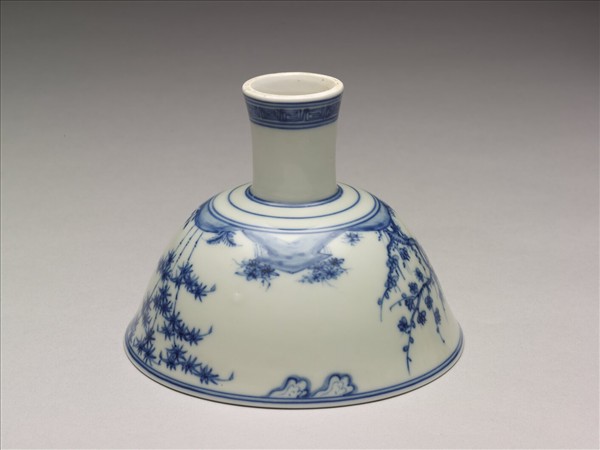 官窯 青花歲寒三友高足碗