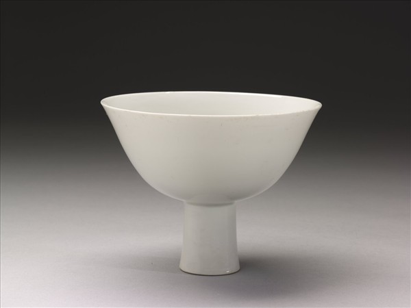 官窯 甜白高足碗
