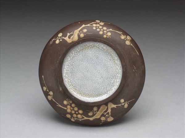 紫砂泥繪梅花紋碟