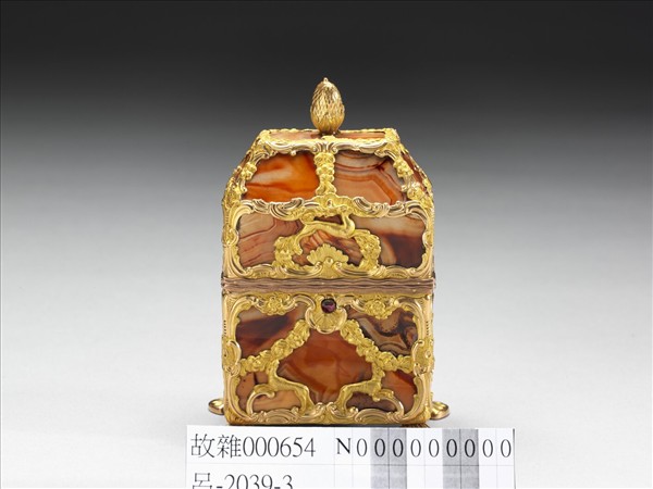 銅鍍金嵌瑪瑙修妝匣