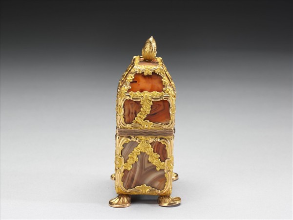 銅鍍金嵌瑪瑙修妝匣