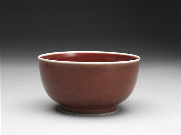 寶石紅釉碗