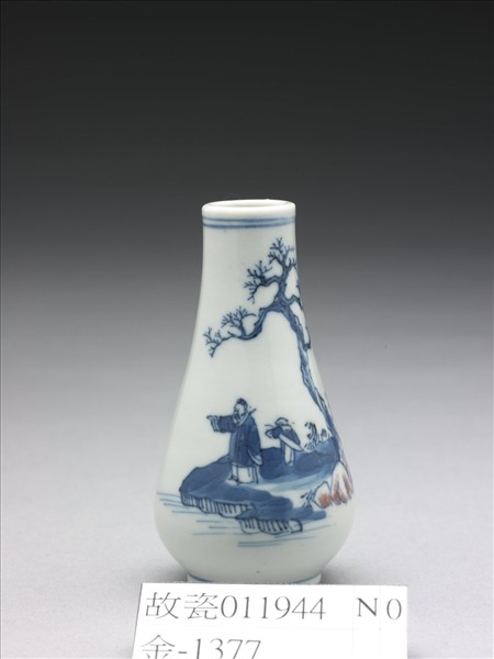 青花釉裡紅人物圖瓶