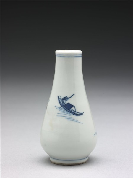 青花釉裡紅人物圖瓶