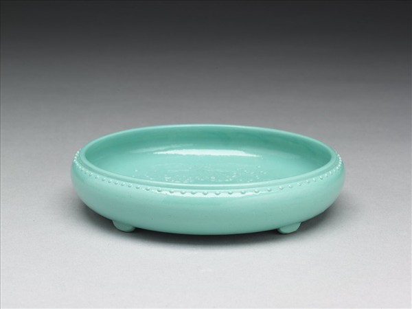 松綠釉福壽紋圓洗