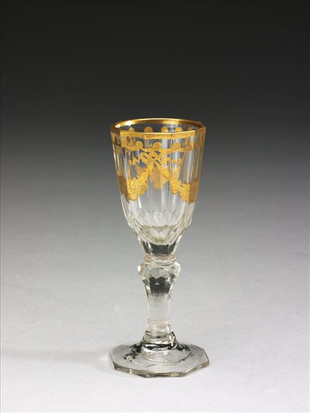 西洋玻璃描金高足杯