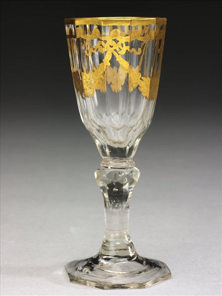 西洋玻璃描金高足杯