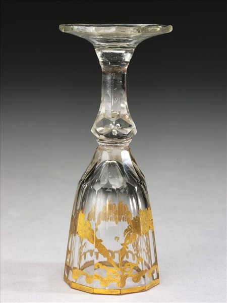 西洋玻璃描金高足杯