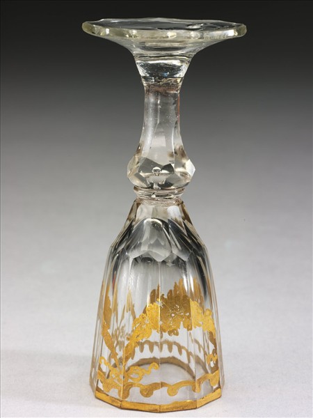 西洋玻璃描金高足杯