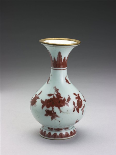 釉裡紅福壽三多紋瓶