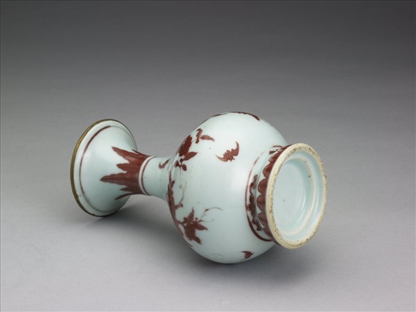 釉裡紅福壽三多紋瓶